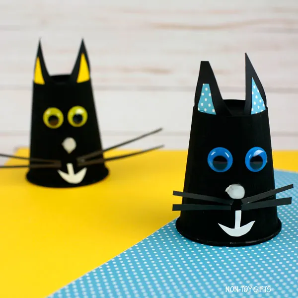 Paper cup black cat craft