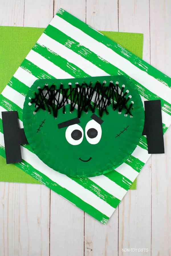 Paper plate Frankenstein craft
