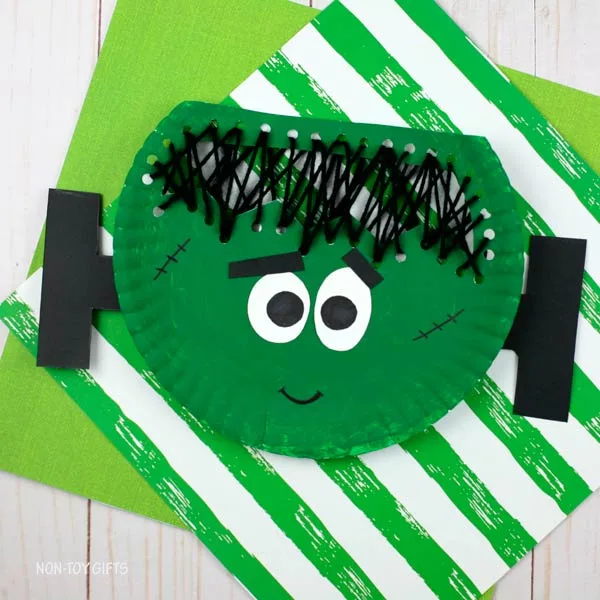 Paper plate Frankenstein craft for kids