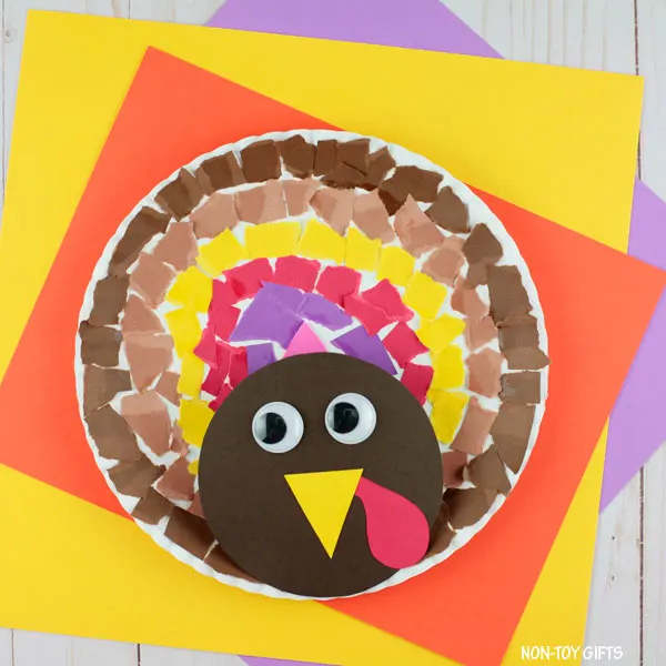 Torn paper turkey craft for kids