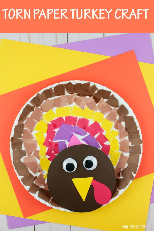 Easy paper plate turkey craft