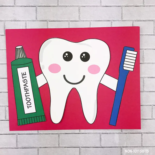 Dental tooth craft template