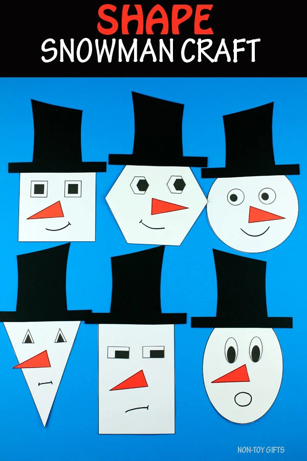 Shape snowman craft - winter craft for kids