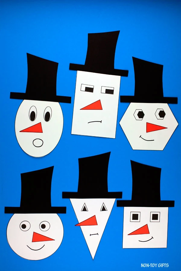 Winter shape snowman craft for kids