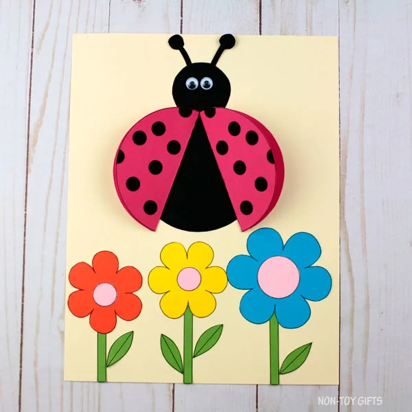 3d ladybug craft - eyes