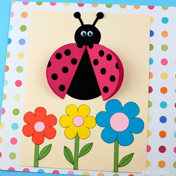 Ladybug craft with 3D wings
