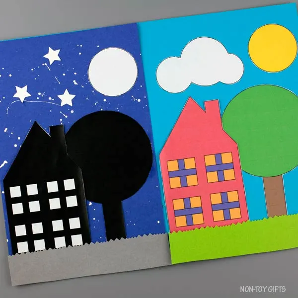 House day and night craft for kids