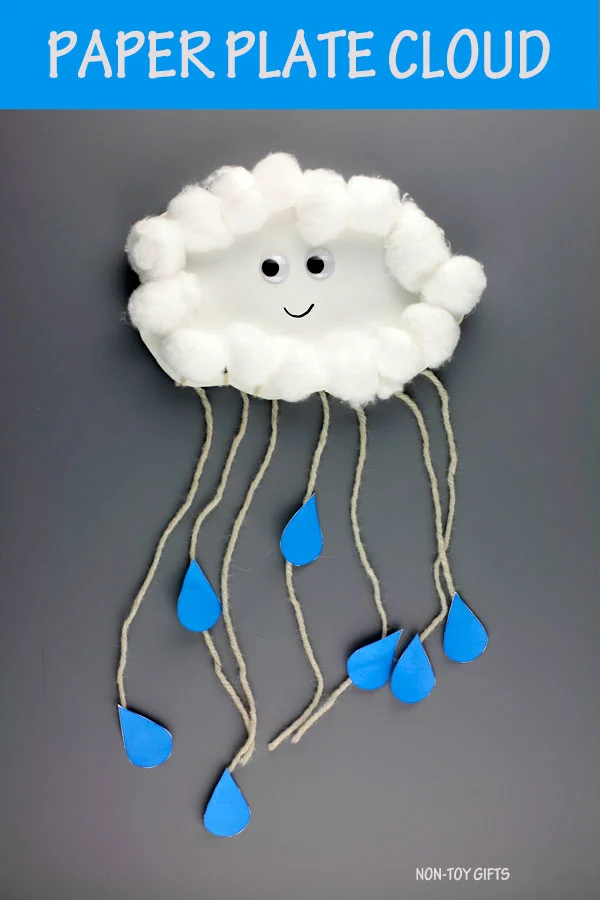 Paper plate cloud craft