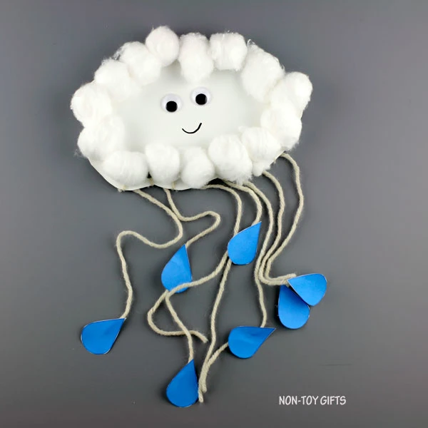 Paper plate weather cloud craft