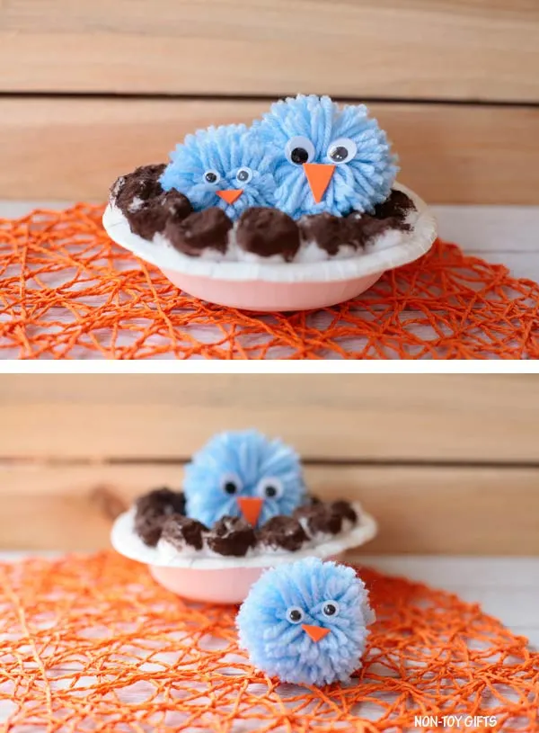pom pom bird craft for preschoolers and older kids