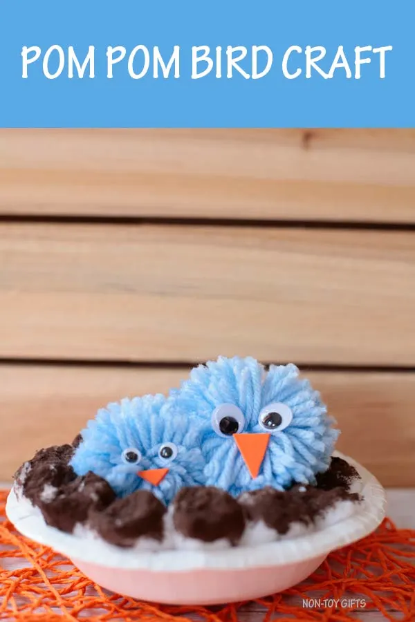 Pom pom bird craft for kids