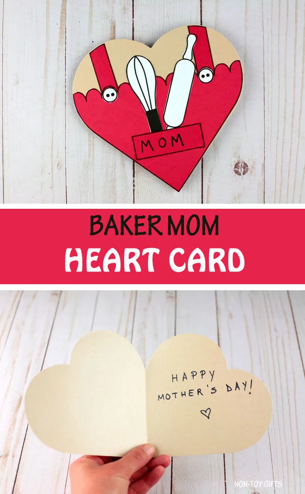 Mother's day baker mom heart card