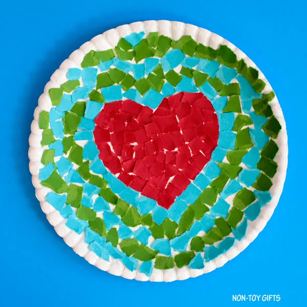 Earth Day heart craft for kids