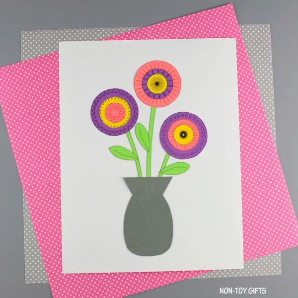 Paper flower craft for preschoolers