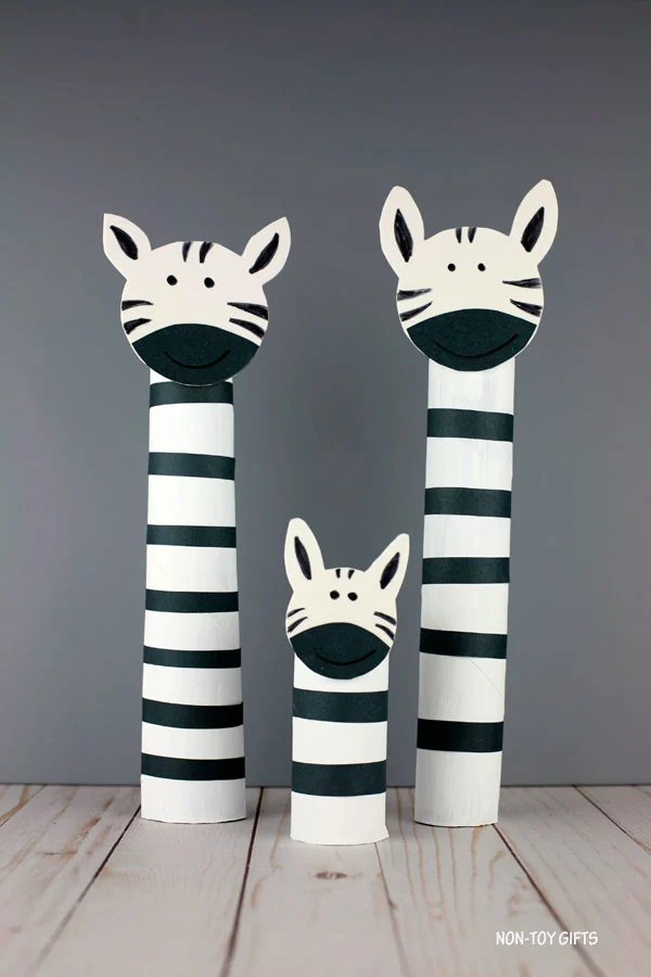 paper roll zebra craft for kids