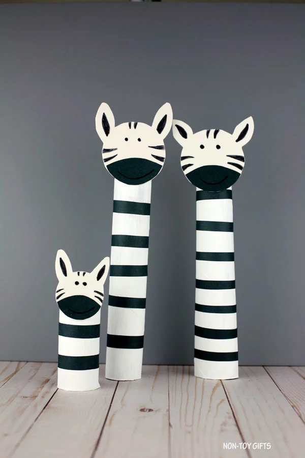 recycled paper roll zebra craft