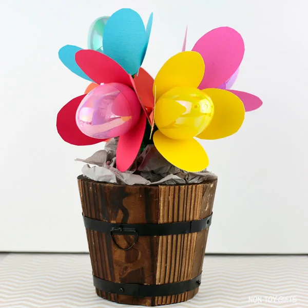 Plastic Easter egg flowers