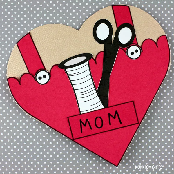 Mother's Day sewing card for preschoolers