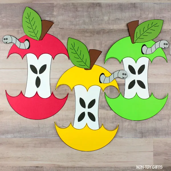 Paper apple craft for kids
