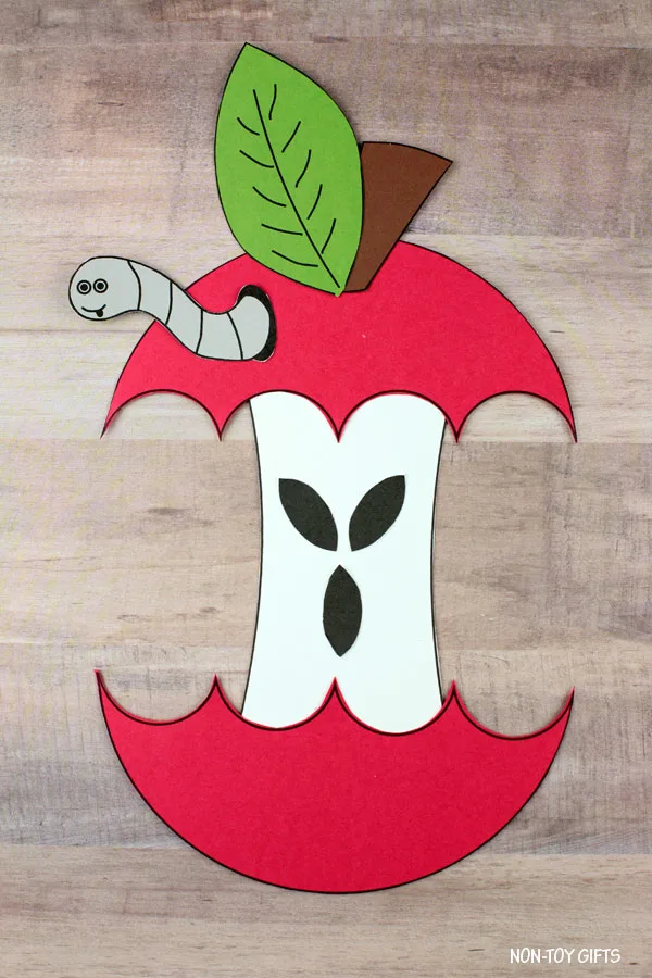 Apple core craft for kids