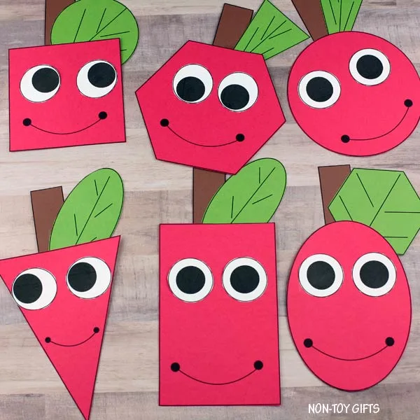 Shape apple craft for preschoolers