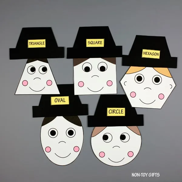 Pilgrim shape matching activity for kids