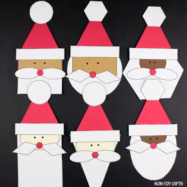 Easy shape Santa craft for kids
