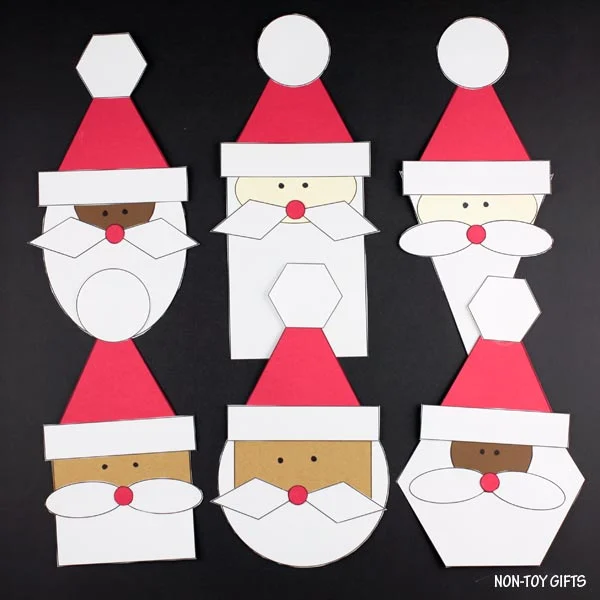 Paper shape Santa craft for kids