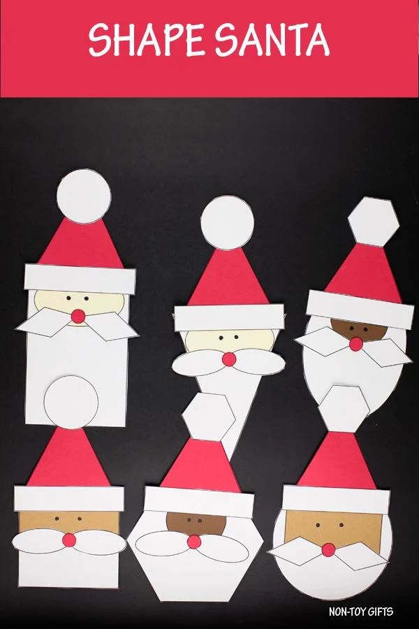 Santa shape craft for kids