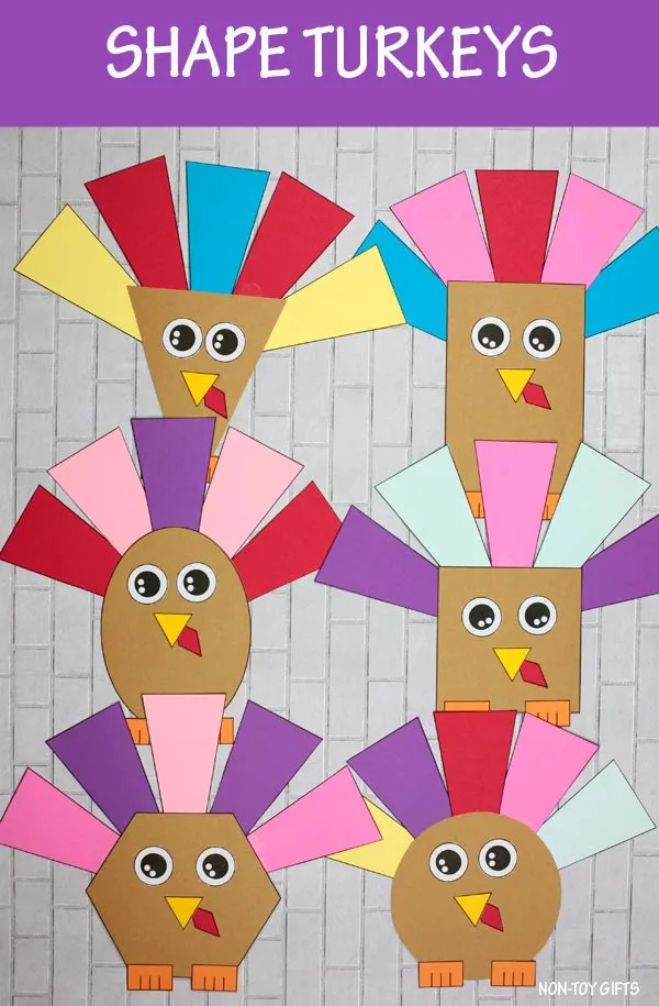 Shape turkey craft for kids