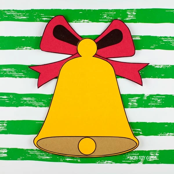 Easy paper Christmas bell craft for kids