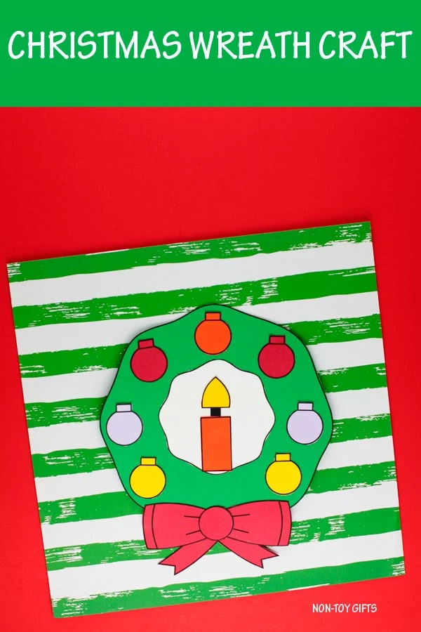 Christmas wreath craft for preschoolers, kindergartners and older kids