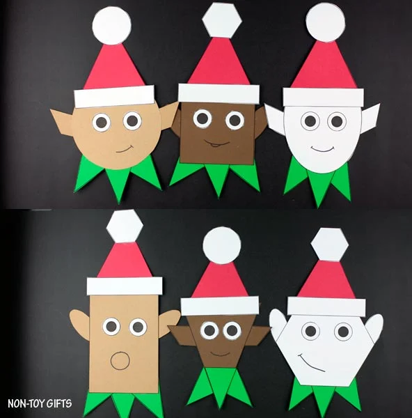 Elf craft - Shape Christmas craft