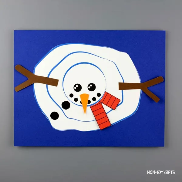 melted snowman craft for kids to make this winter