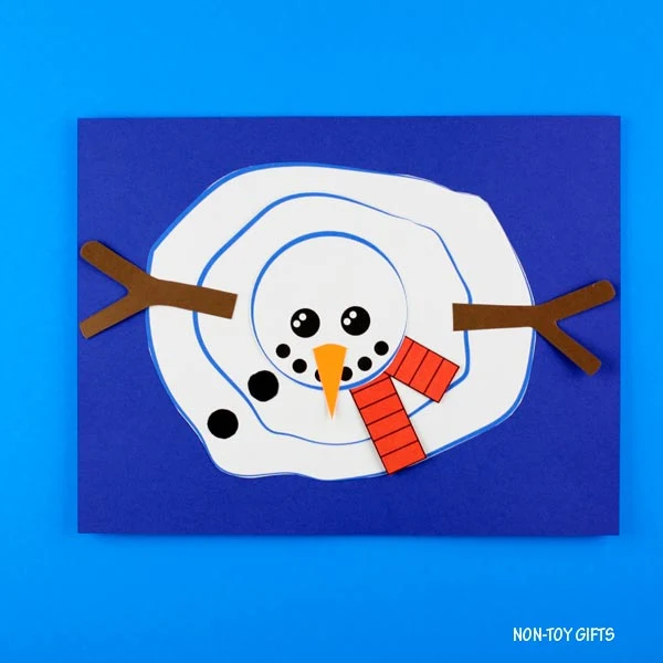 Melted snowman craft for preschoolers