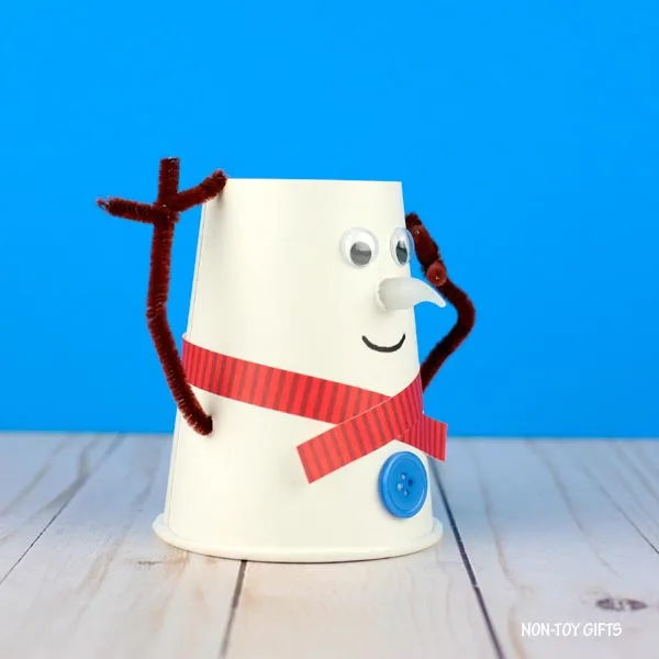 snowman paper cup craft