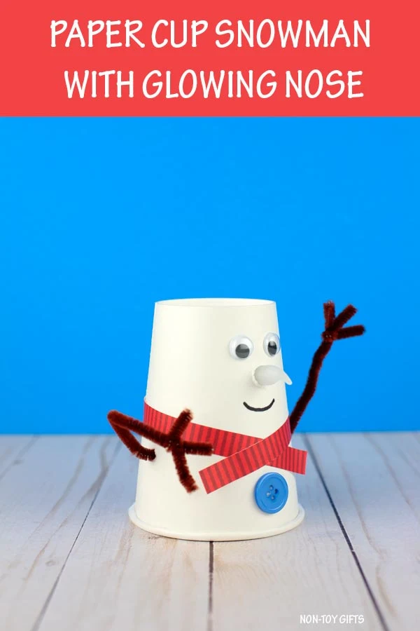 Paper cup snowman craft