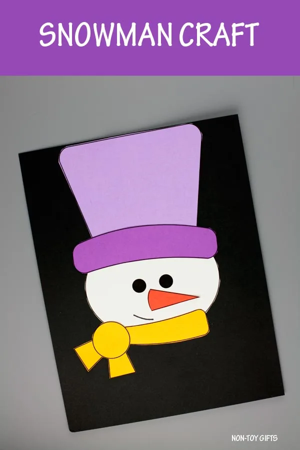 Paper snowman craft for kids