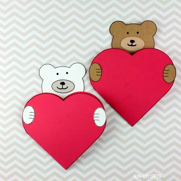 Valentine's Day bear heart card