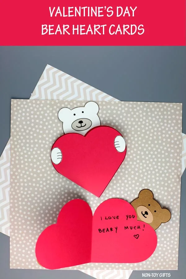 Bear heart card for Valentine's Day