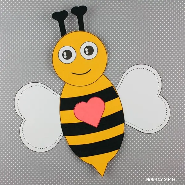 Easy Valentine's Day bee craft for kids