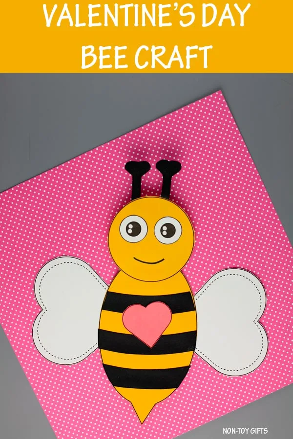 Valentine bee craft for kids