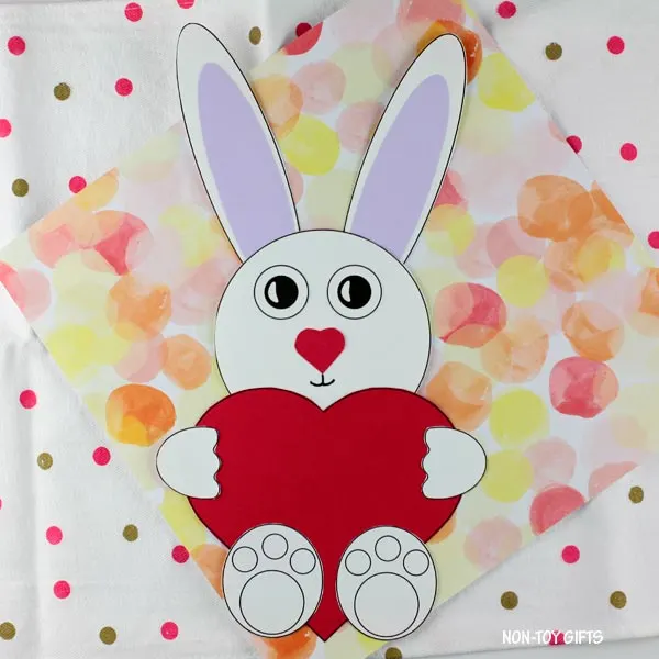 Valentine's Day heart bunny craft for kids