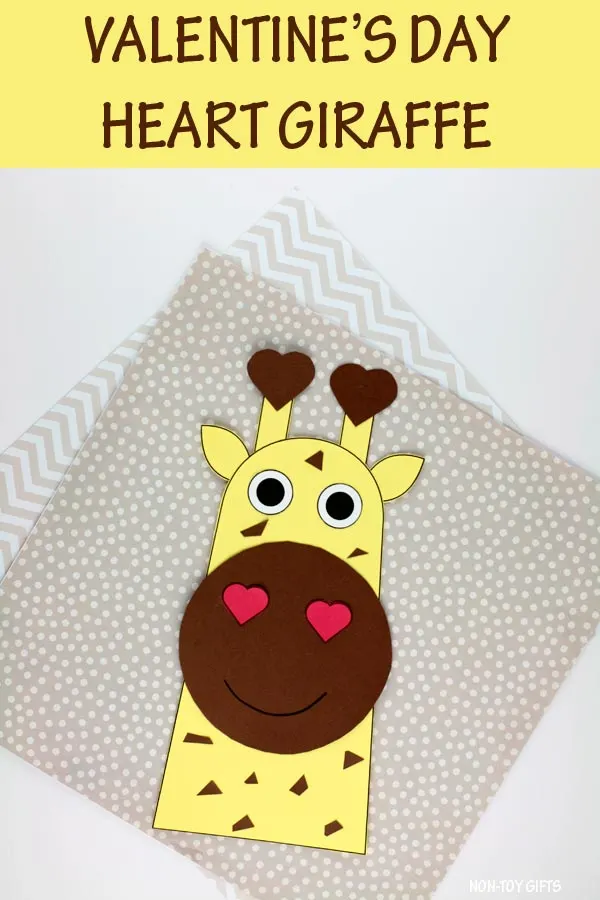 Valentine's Day heart giraffe craft for kids