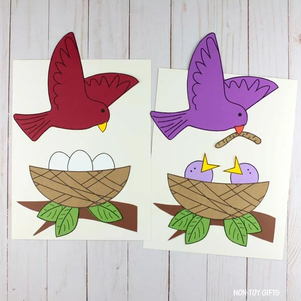 Easy paper bird nest craft