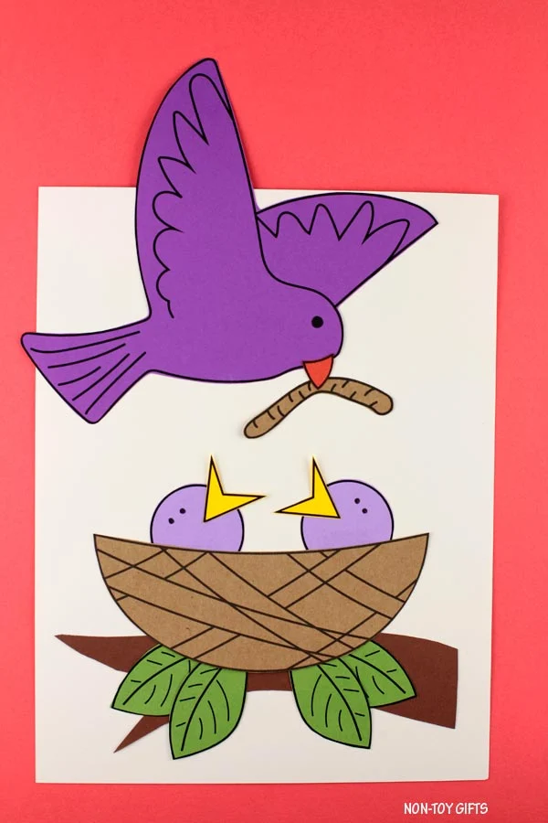 bird nest craft - nest with babies