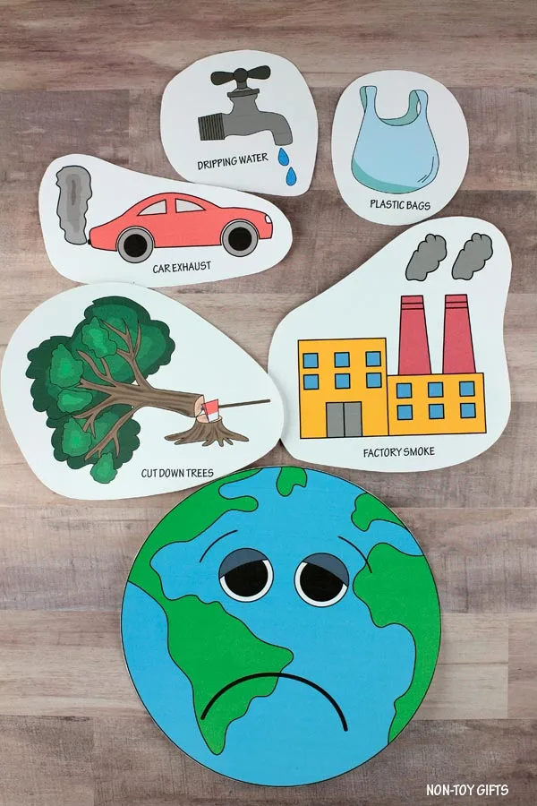 Happy Earth sad Earth activity for Earth Day