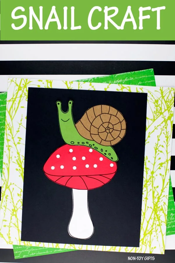 Snail on mushroom craft for kids
