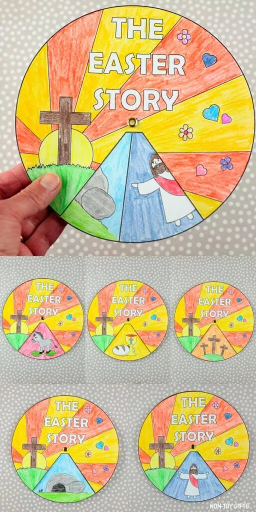 The Easter story wheel spinner craft for kids