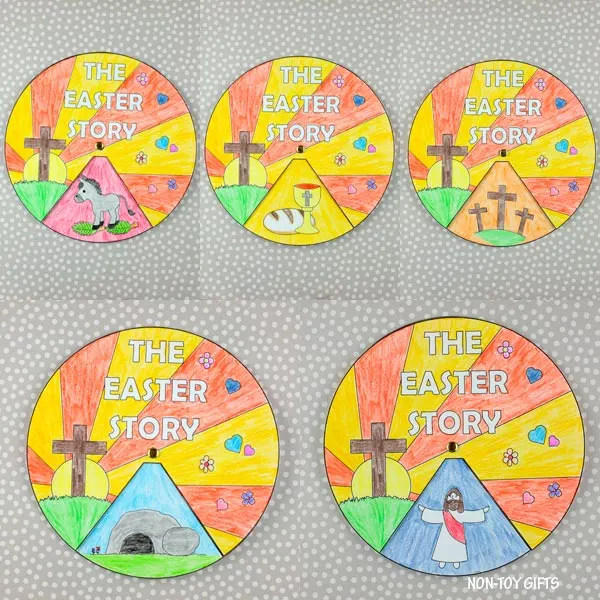 The Easter story wheel spinner for kids